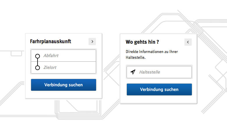 Journey planner modul and schedule on stops