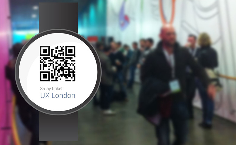 Android Wear shows a QR-Code as digital ticket.