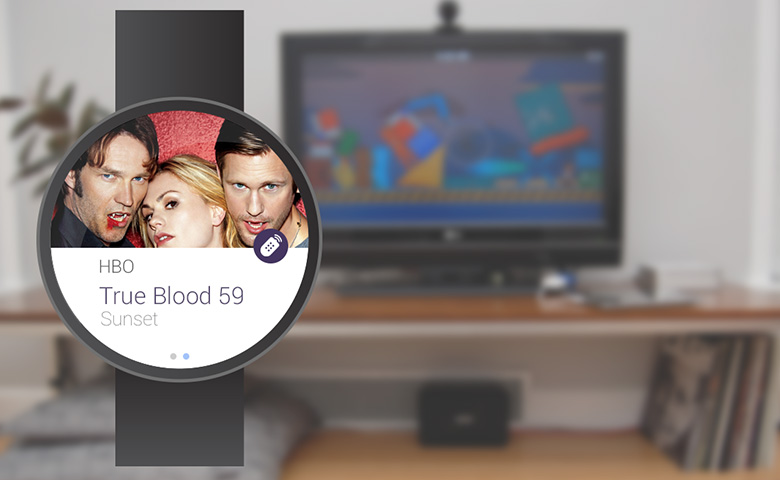 Android Wear shows the current tv program.